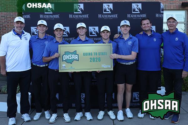 St. Xavier boys golf team celebrates qualifying for the 2026 OHSAA State Championship